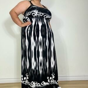 *Addition Elle Black & White Racer Back Maxi Dress